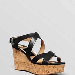 Salvatore Ferragamo Persy Black Wedge Platform 7